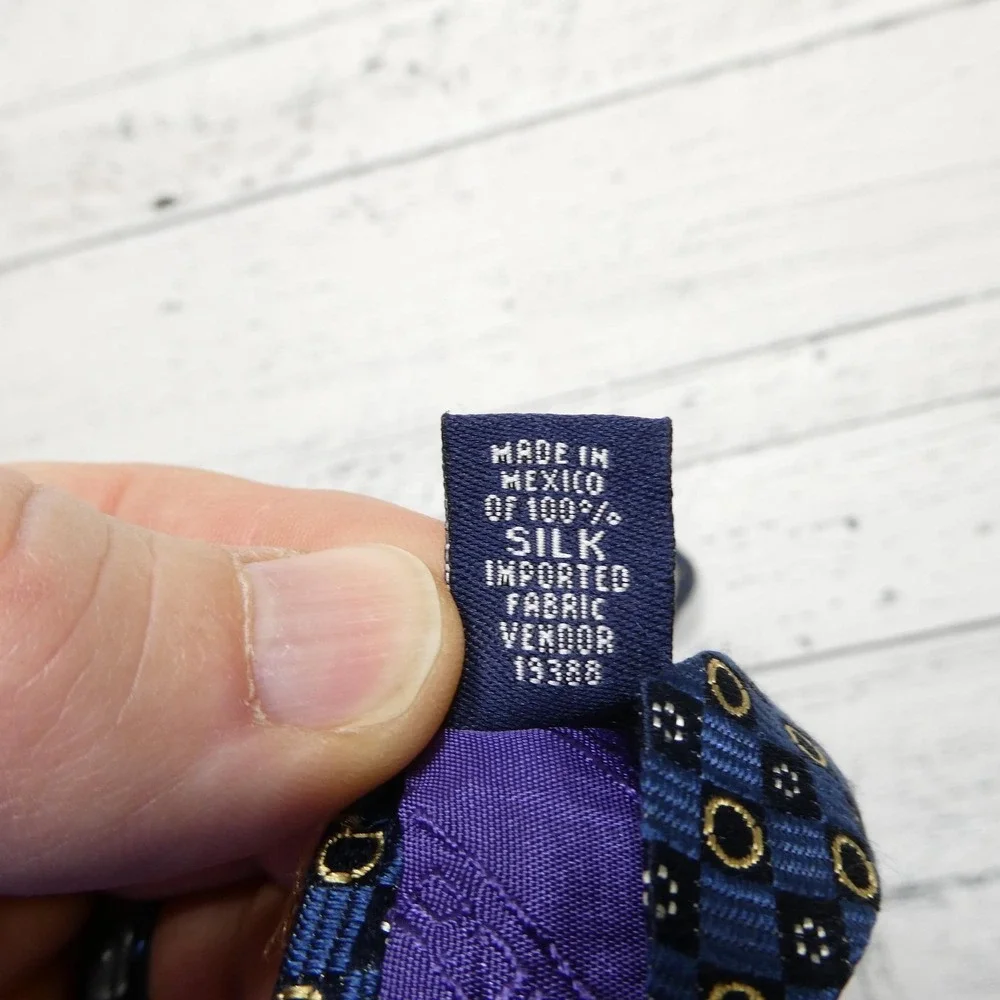 Nautica‎ Tie Mens One Size Blue Geometric 100% Silk Jacquard Classic Necktie